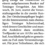 „Teising früher und heute“ Naturbad