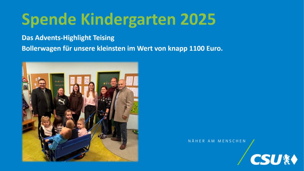 Spenden der CSU Teising an den Kindergarten