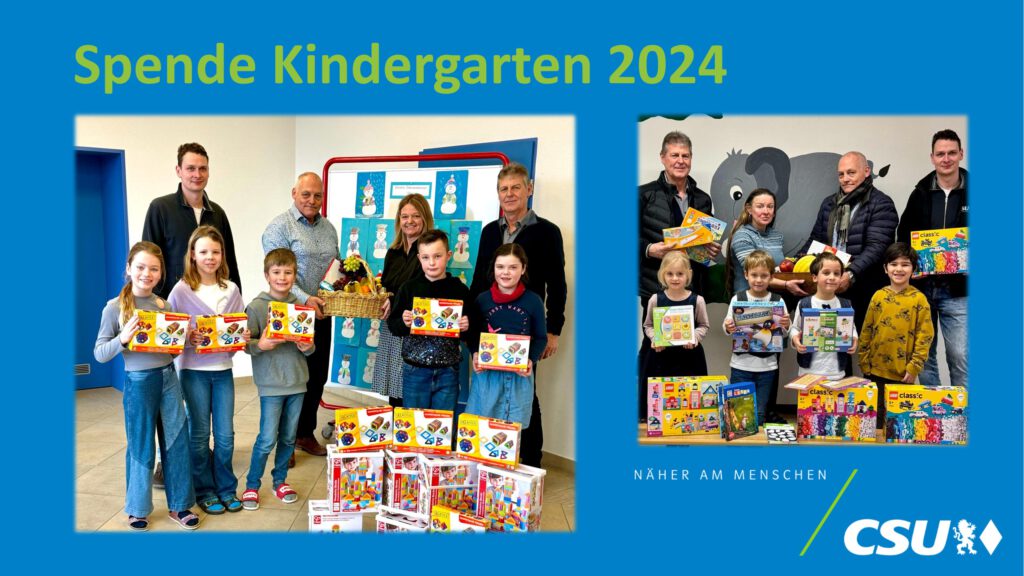 Spenden der CSU Teising an den Kindergarten