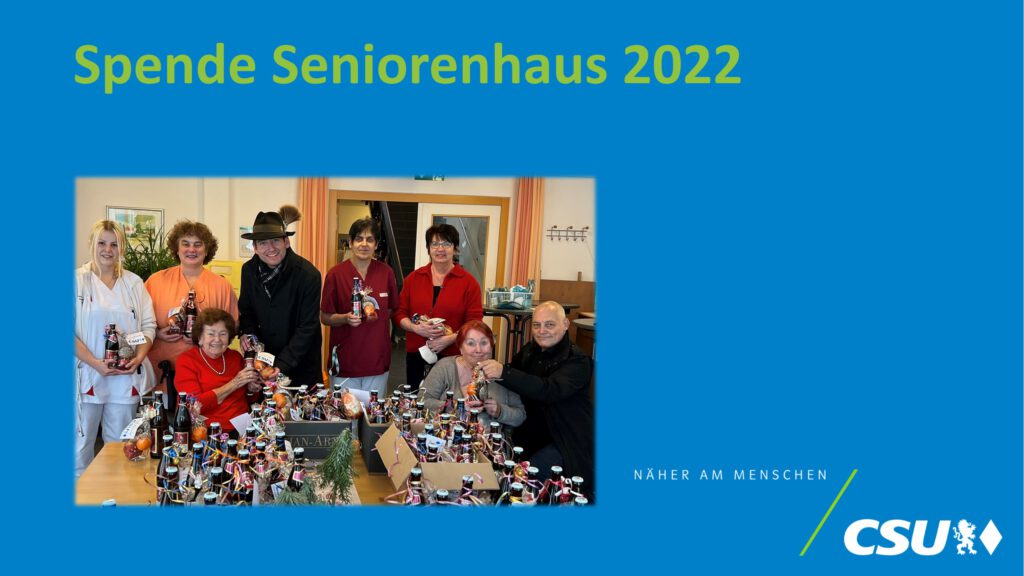 Spenden der CSU Teising an das Seniorenhaus